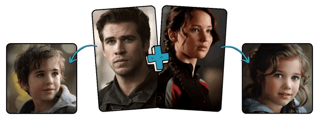 Free baby face generator example - Hunger Games celebrity baby prediction